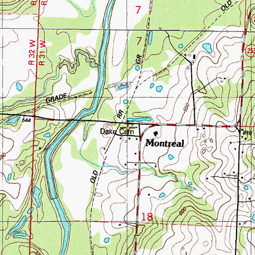 Topographic Map of Dake Cemetery, AR