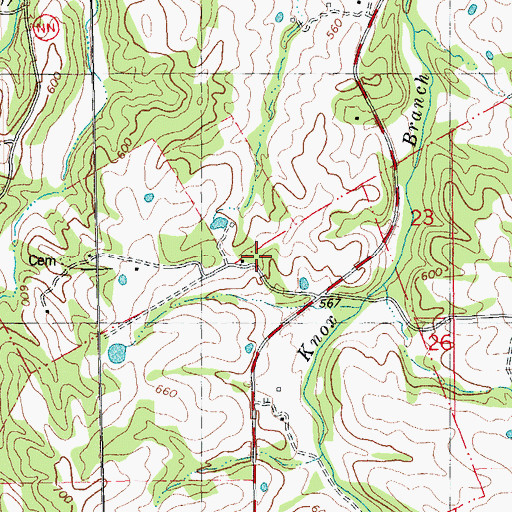 Topographic Map of Hayes School (historical), MO