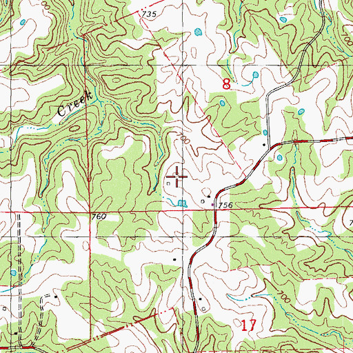 Topographic Map of White Swan School (historical), MO