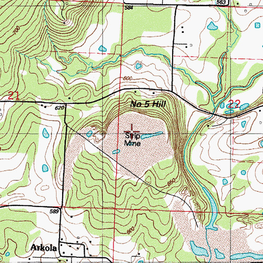 Topographic Map of Number 5 Hill, AR