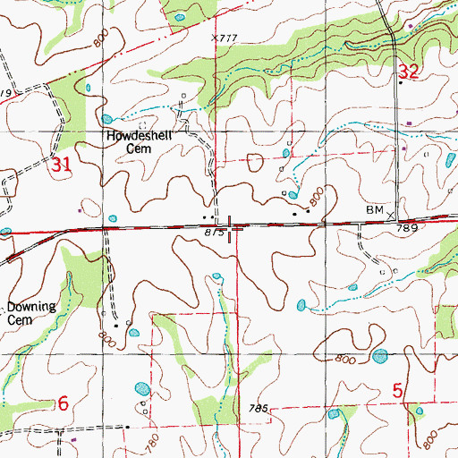 Topographic Map of Souls Chapel (historical), MO