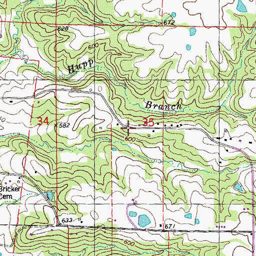Topographic Map of Dowell School (historical), MO