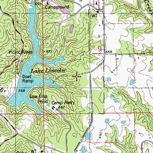 Topographic Map of Hill School (historical), MO