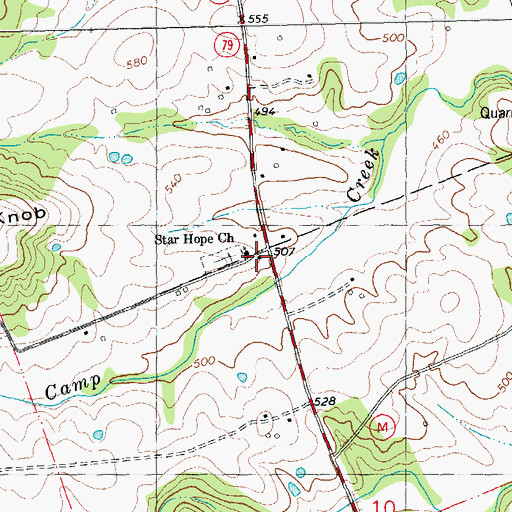 Topographic Map of Star Hope School (historical), MO