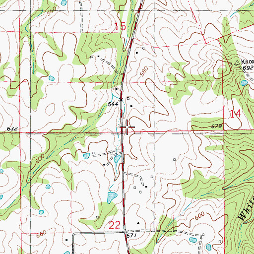 Topographic Map of Myers School (historical), MO