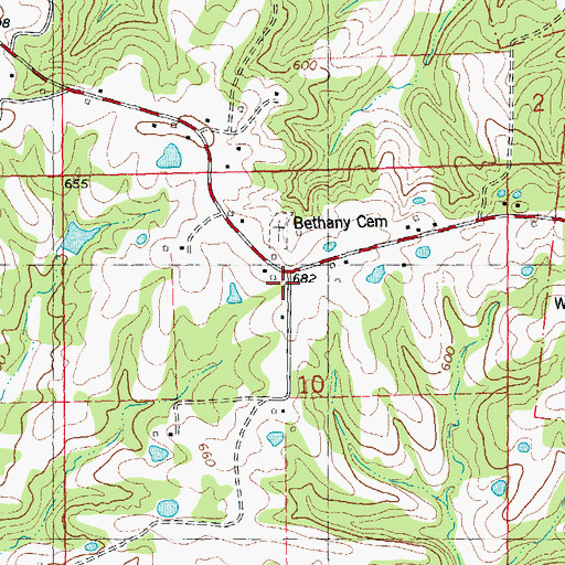 Topographic Map of Cornick School (historical), MO