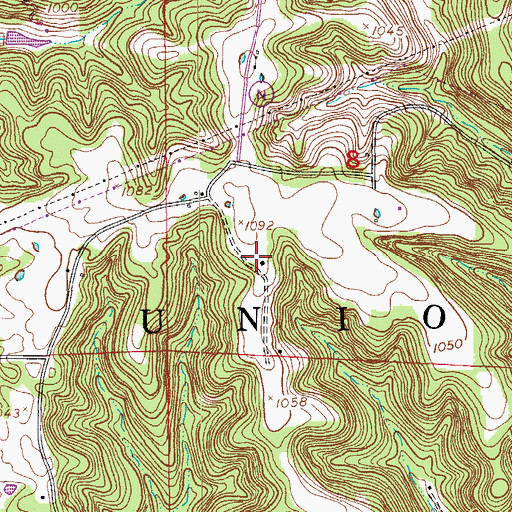 Topographic Map of Hamilton School, MO