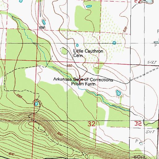 Topographic Map of Arkansas Department of Corrections Prison Farm, AR