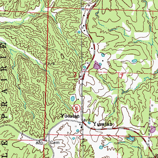 Topographic Map of Gregory School (historical), MO