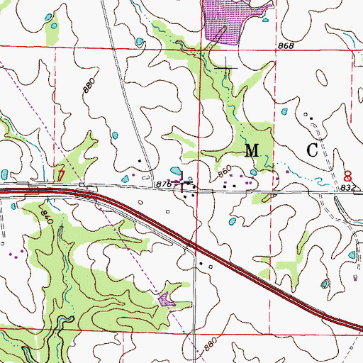 Topographic Map of Martien School (historical), MO