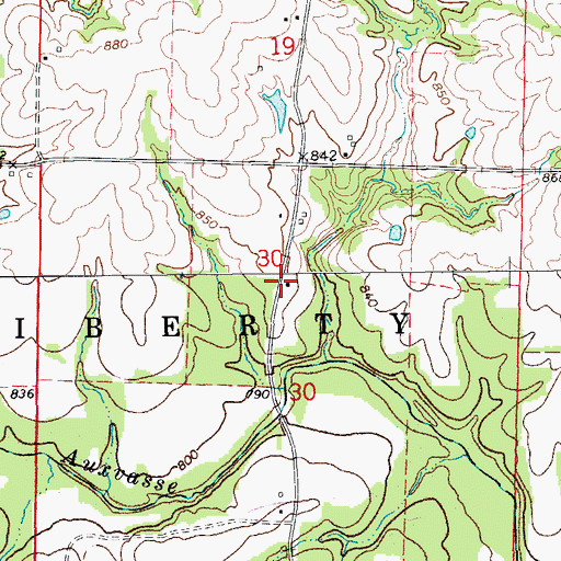 Topographic Map of Atkinson School (historical), MO