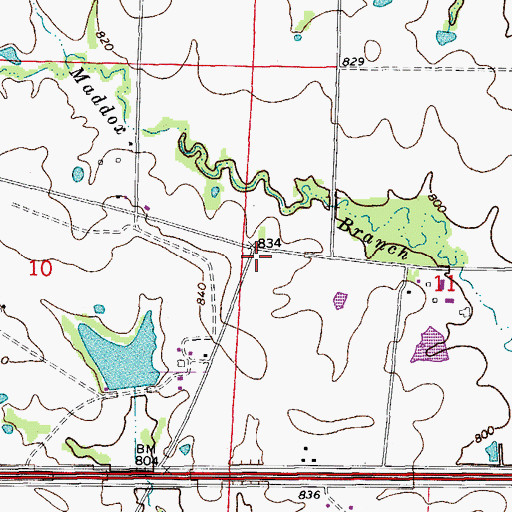 Topographic Map of Maddox School (historical), MO