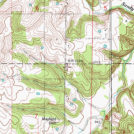 Topographic Map of Hickory Grove School (historical), MO