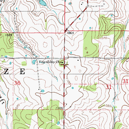 Topographic Map of Friendship School, MO
