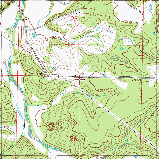 Topographic Map of Union School, MO