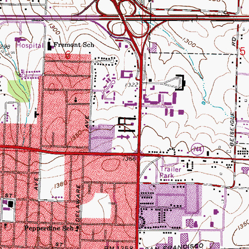 Topographic Map of North Town Mall, MO