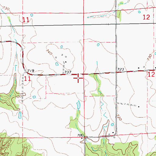 Topographic Map of Dillon School (historical), MO