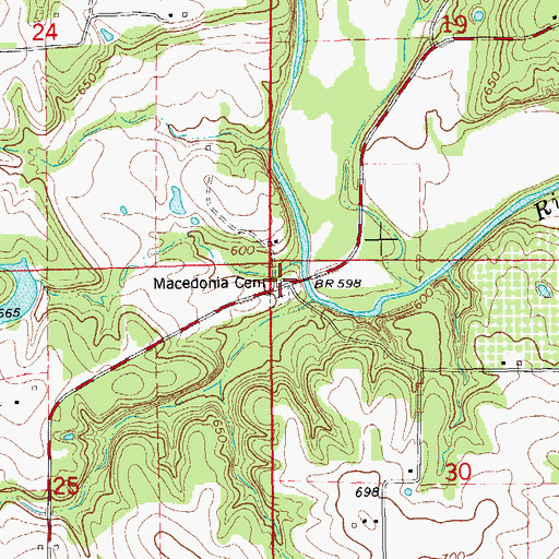 Topographic Map of Macedonia Church (historical), MO