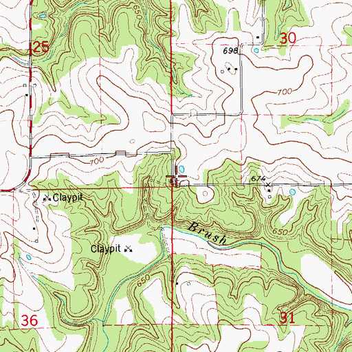 Topographic Map of Maple Grove School (historical), MO