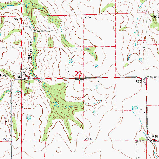 Topographic Map of Hopke School (historical), MO