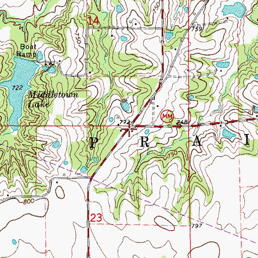 Topographic Map of Thomas School (historical), MO