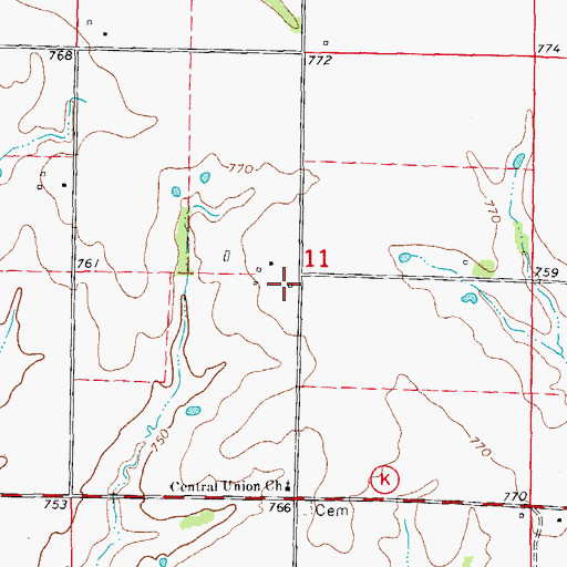Topographic Map of Culwell School (historical), MO