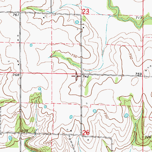 Topographic Map of Hall School (historical), MO