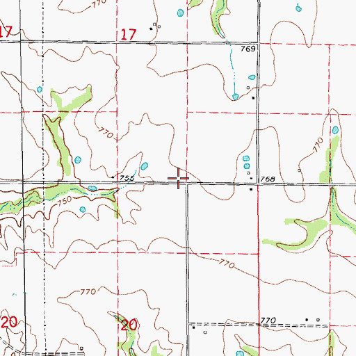 Topographic Map of Crow School (historical), MO