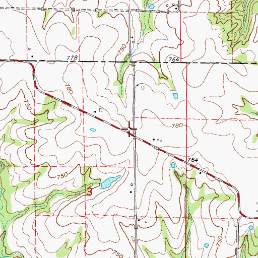 Topographic Map of Whiteside School (historical), MO