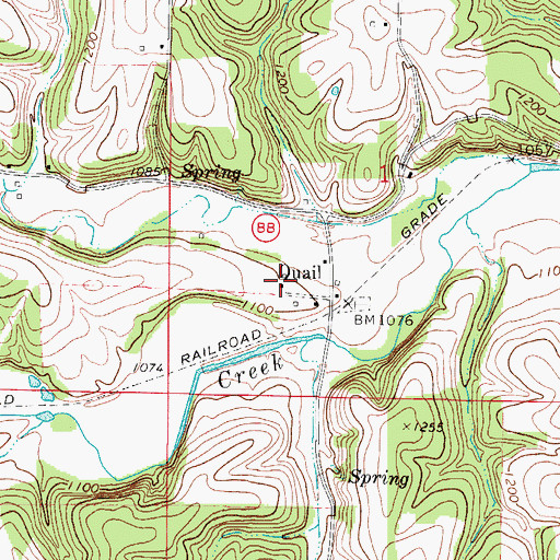 Topographic Map of Cedar Hill School, MO