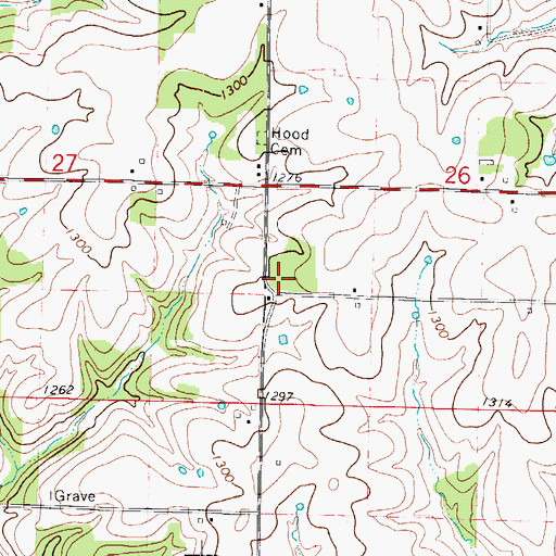 Topographic Map of Blackjack School (historical), MO
