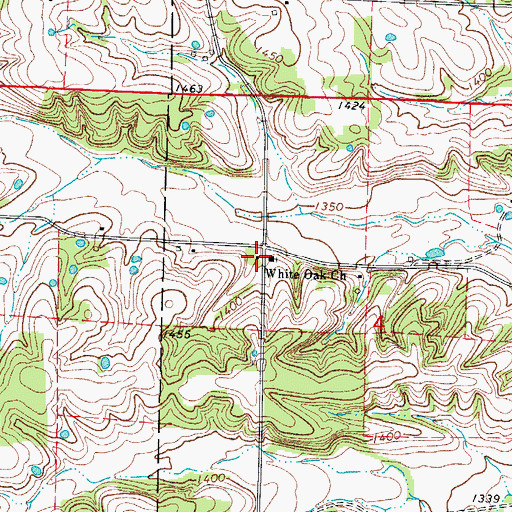 Topographic Map of White Oak School (historical), MO