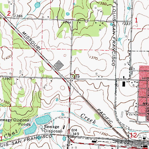 Topographic Map of Liberty School (historical), MO