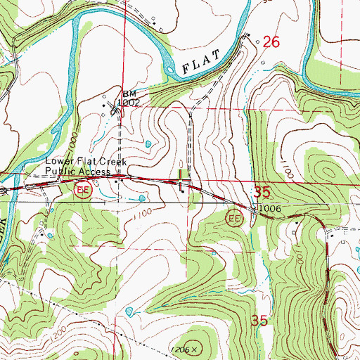 Topographic Map of Center School (historical), MO