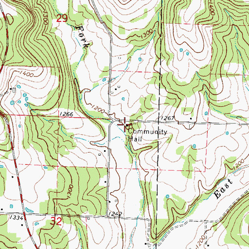 Topographic Map of Ozark School (historical), MO
