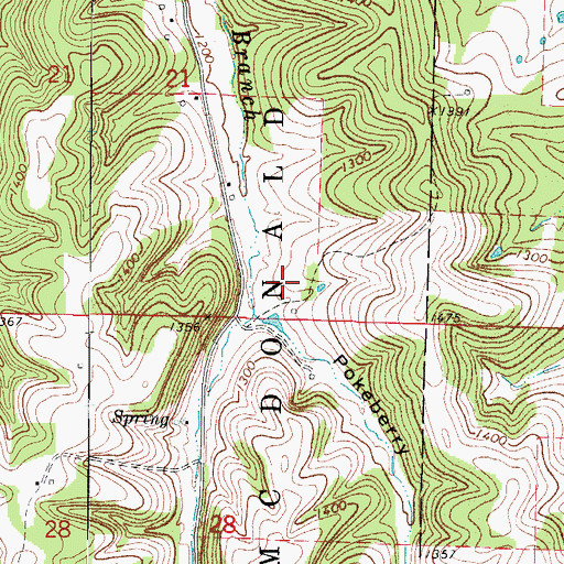 Topographic Map of Willow Branch School (historical), MO
