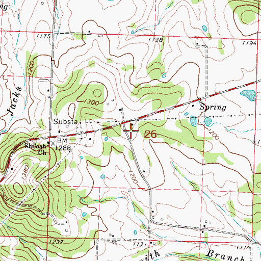 Topographic Map of Lone Elm School (historical), MO