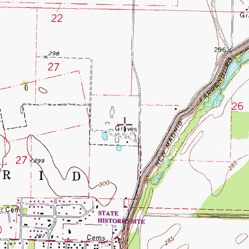 Topographic Map of La Forge Cemetery, MO