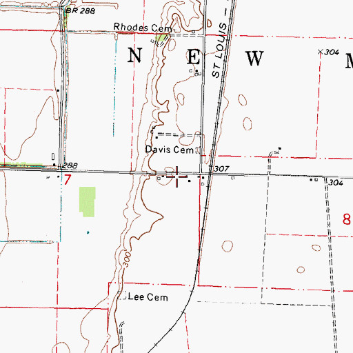 Topographic Map of Roberson Church (historical), MO