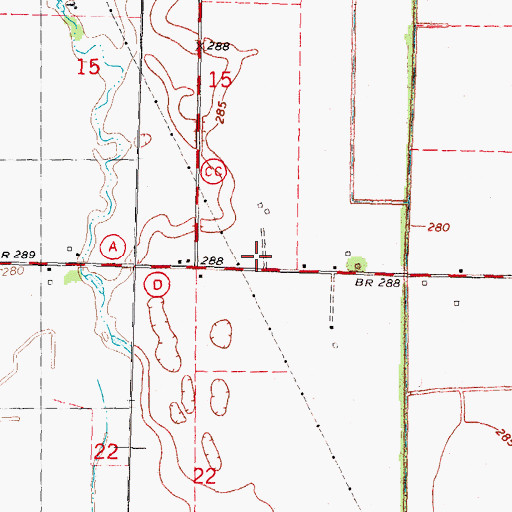 Topographic Map of West Charter Oak School (historical), MO