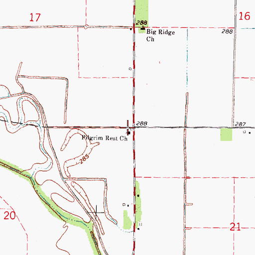 Topographic Map of Kavanaugh School, MO
