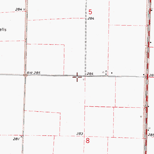 Topographic Map of Kendal School, MO