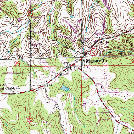 Topographic Map of Zion School, MO