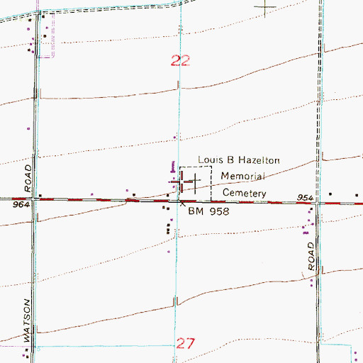 Topographic Map of Louis B Hazelton Memorial Cemetery, AZ