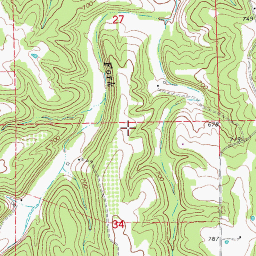 Topographic Map of Stony Point School (historical), MO