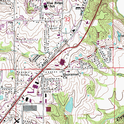 Topographic Map of North County Shopping Center, MO
