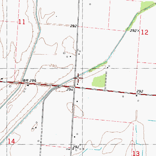 Topographic Map of Oak Grove School (historical), MO