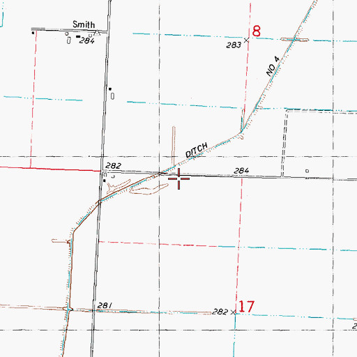 Topographic Map of Smith School (historical), MO