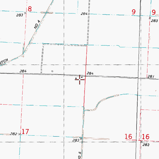 Topographic Map of New Hope Church (historical), MO