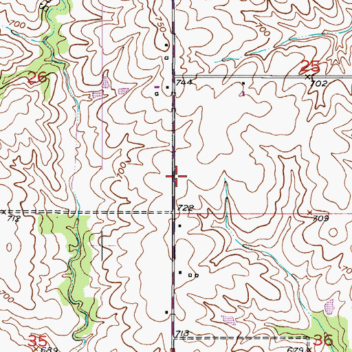 Topographic Map of Battsville School (historical), MO